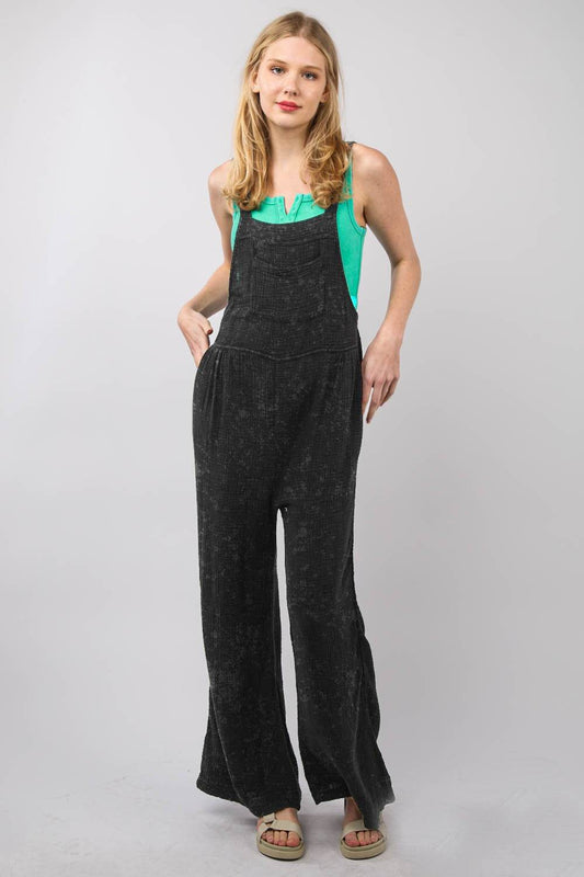 VERY J Texture Washed Wide Leg Overalls - Shop Style & More | Fresh Looks, Everyday Deals & Free Shipping