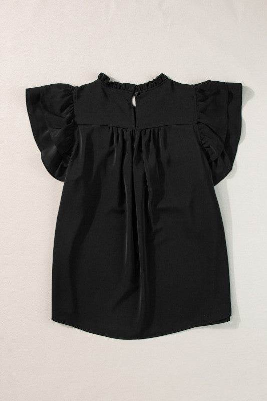 Dayana Ruffled Flutter Sleeve Pleated Blouse - Shop Style & More | Fresh Looks, Everyday Deals & Free Shipping