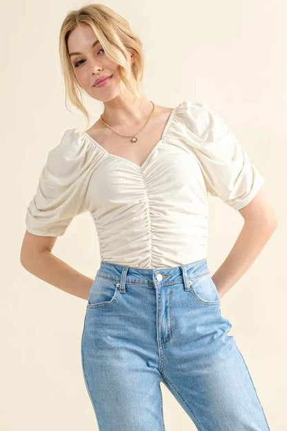 And The Why Buttery Soft Ruched Detailed Jersey Bodysuit - Shop Style & More | Fresh Looks, Everyday Deals & Free Shipping