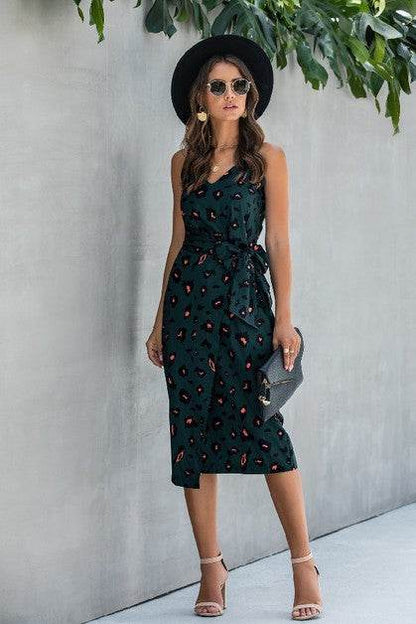 Sleeveless Print Split Thigh Belted Cami Dress - Shop Style & More | Fresh Looks, Everyday Deals & Free Shipping
