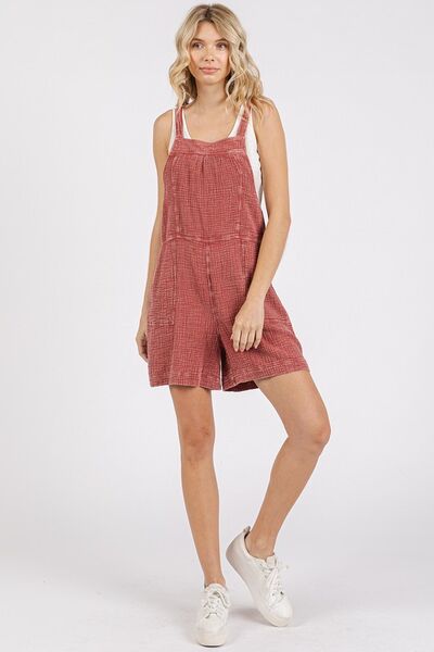 Mittoshop Textured Knotted Overalls with Wide Straps Jumpsuits