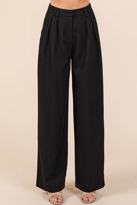 Mittoshop Pintuck Detail High Rise Pants - Shop Style & More | Fresh Looks, Everyday Deals & Free Shipping