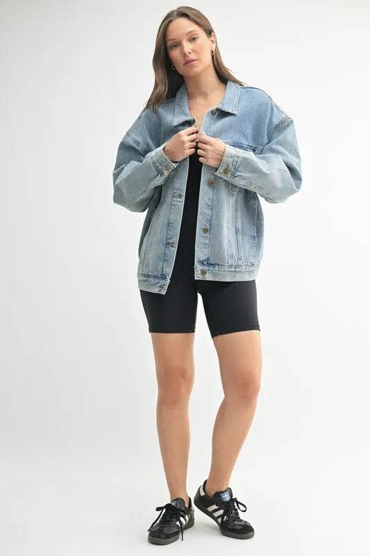 MONO B Boxy-Cut Denim Jacket - Shop Style & More | Fresh Looks, Everyday Deals & Free Shipping