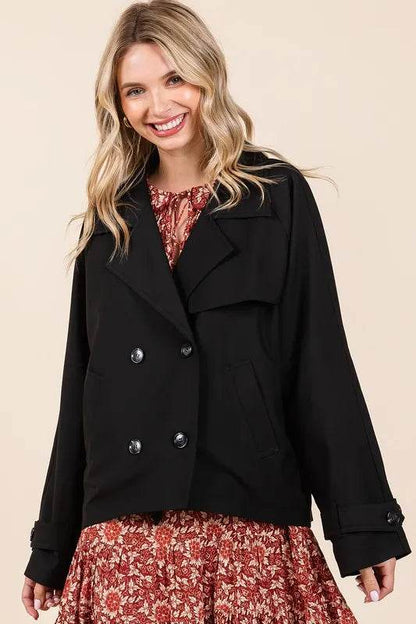 Mittoshop Double Breasted Long Sleeve Trench Coat Jacket - Shop Style & More | Fresh Looks, Everyday Deals & Free Shipping