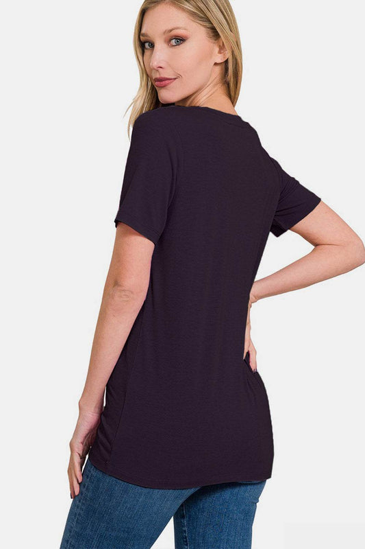 Zenana V-Neck Short Sleeve T-Shirt - Shop Style & More | Fresh Looks, Everyday Deals & Free Shipping