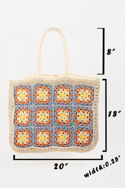 Fame Flower Braided Tote Bag Bags