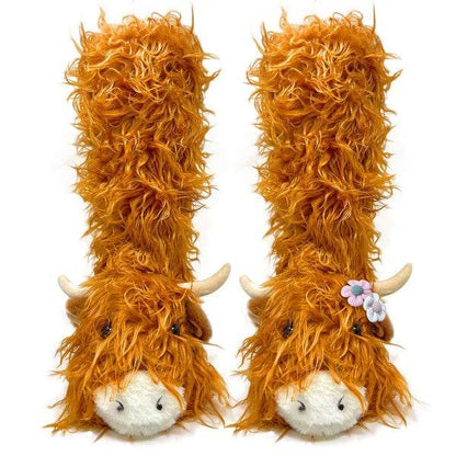 Highland Cattel - Kids' Plush Animal Slipper Socks - Shop Style & More | Fresh Looks, Everyday Deals & Free Shipping