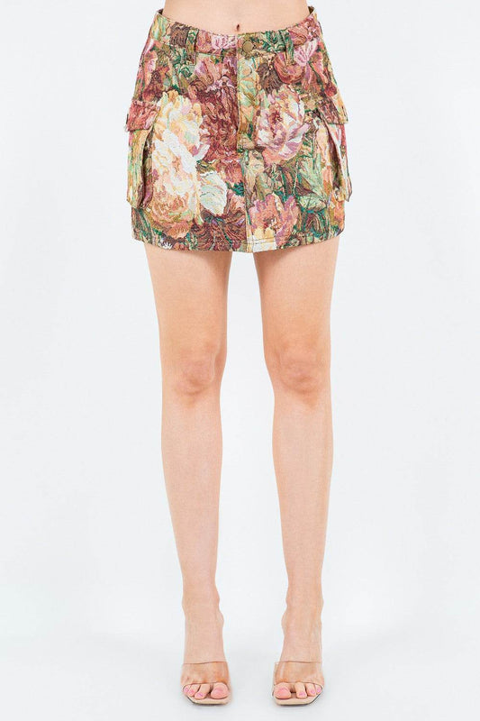 American Bazi Jacquard Weave Cargo Pocket Skirt - Shop Style & More | Fresh Looks, Everyday Deals & Free Shipping