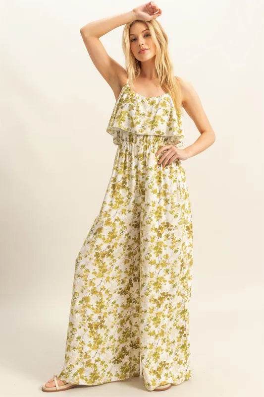 HYFVE Floral Print Spaghetti Strap Wide Leg Jumpsuit - Shop Style & More | Fresh Looks, Everyday Deals & Free Shipping