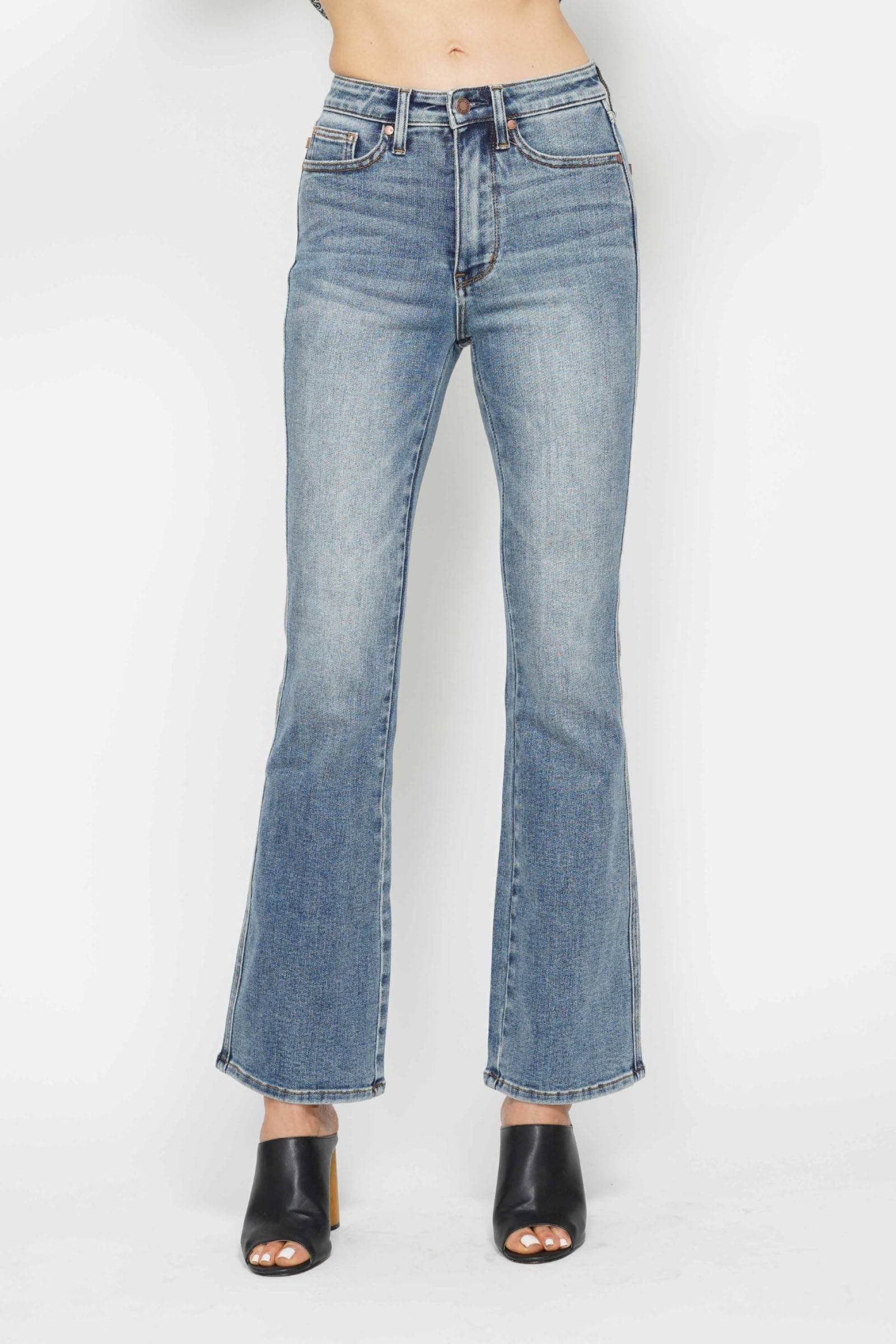 Judy Blue Full Size Tummy Control Back Embroidered Pocketed Bootcut Jeans Plus Size - Shop Style & More | Fresh Looks, Everyday Deals & Free Shipping