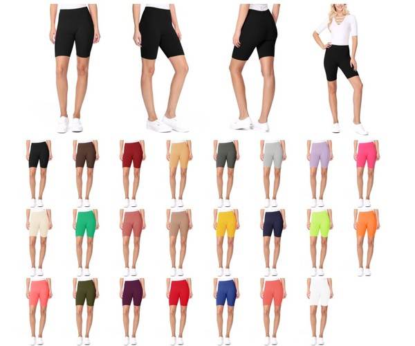 Solid high waist biker shorts - Shop Style & More | Fresh Looks, Everyday Deals & Free Shipping
