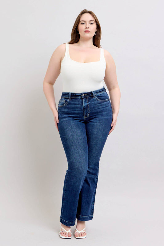 Judy Blue Full Size High Rise Flare Jeans with Pockets Plus Size - Shop Style & More | Fresh Looks, Everyday Deals & Free Shipping