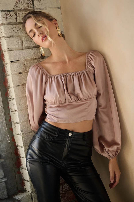 Mittoshop Satin Square Neck Blouse - Shop Style & More | Fresh Looks, Everyday Deals & Free Shipping