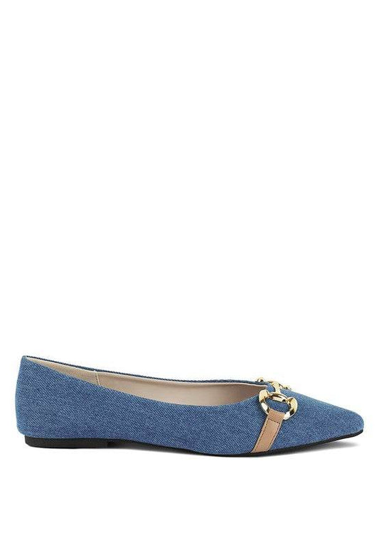 Cressida Denim Horsebit Detail Ballet Flats - Shop Style & More | Fresh Looks, Everyday Deals & Free Shipping