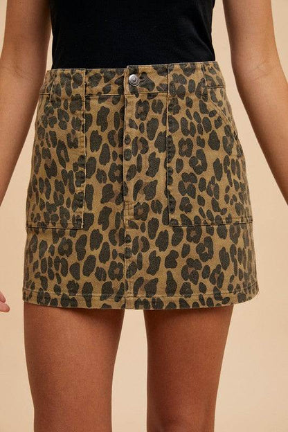Annie Wear Leopard Denim Mini Skirt - Shop Style & More | Fresh Looks, Everyday Deals & Free Shipping