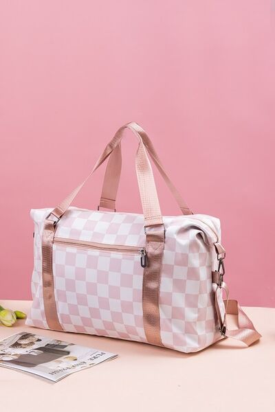 Zenana Checkered Multi-Pocket Travel Bag Bags