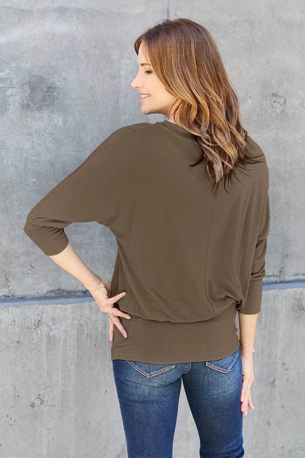 Basic Bae Full Size Round Neck Batwing Sleeve Top - Shop Style & More | Fresh Looks, Everyday Deals & Free Shipping