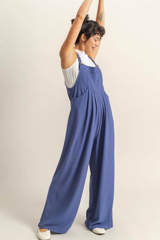HYFVE Pleated Detail Front Pocket Wide Strap Overalls - Shop Style & More | Fresh Looks, Everyday Deals & Free Shipping