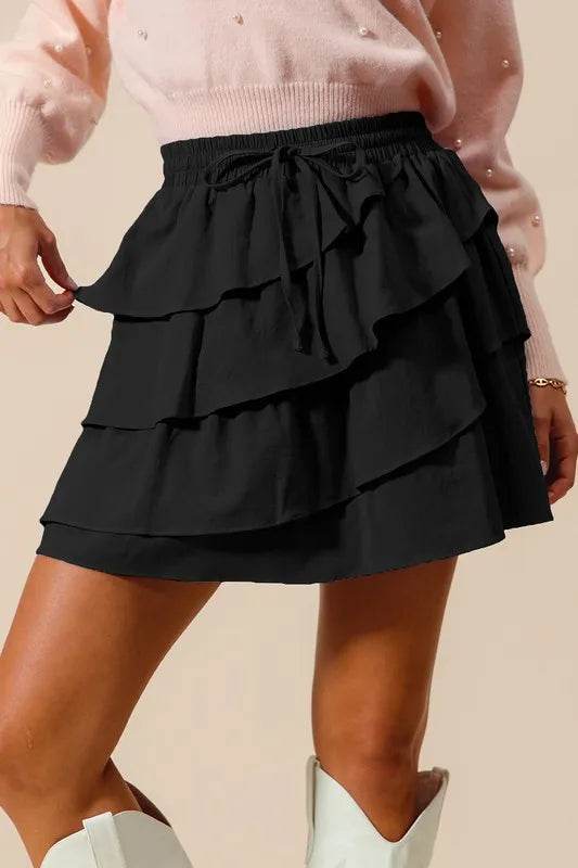 SO ME Asymmetrical Ruffled Game Day Skirt - Shop Style & More | Fresh Looks, Everyday Deals & Free Shipping