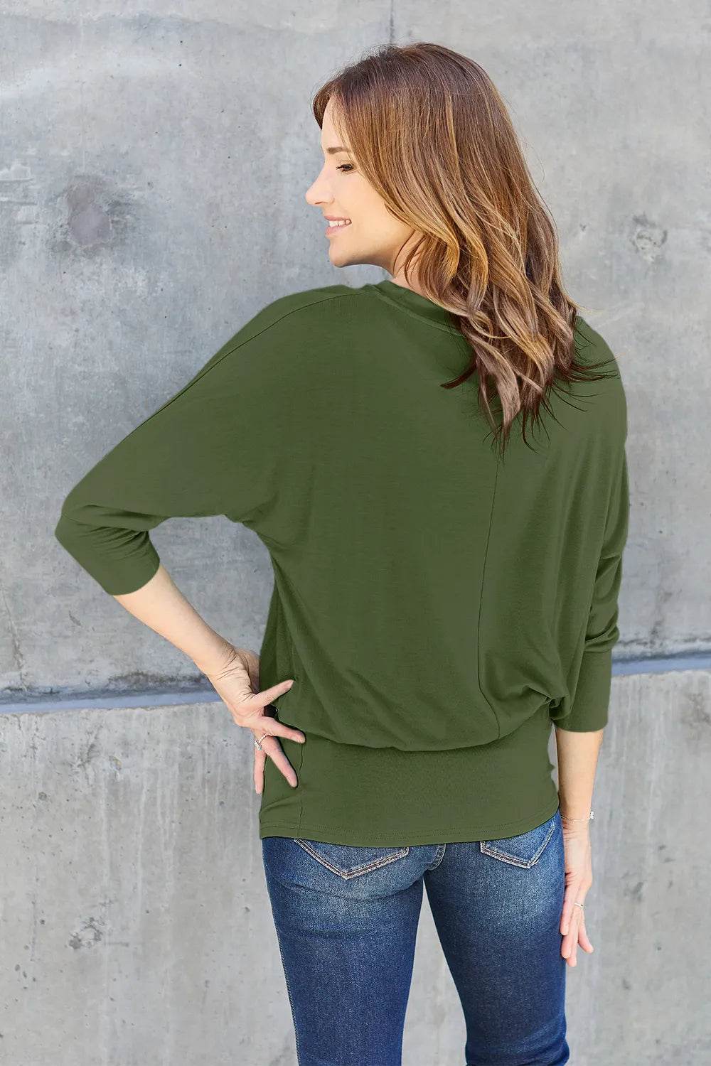 Basic Bae Full Size Round Neck Batwing Sleeve Top - Shop Style & More | Fresh Looks, Everyday Deals & Free Shipping