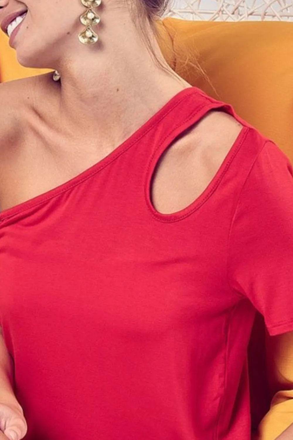 BiBi Cut Out Detailed One Shoulder Top - Shop Style & More | Fresh Looks, Everyday Deals & Free Shipping