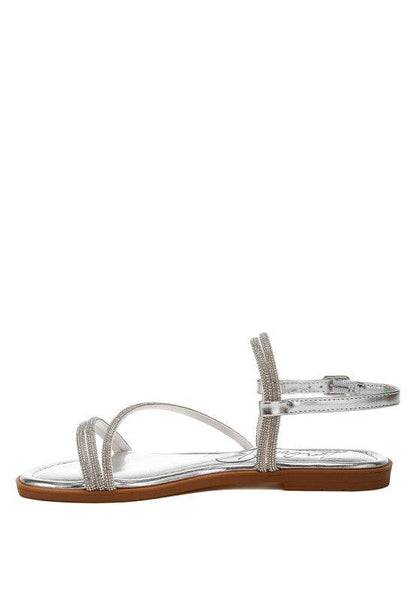 Bawley Rhinestone Strappy Flat Sandals - Shop Style & More | Fresh Looks, Everyday Deals & Free Shipping