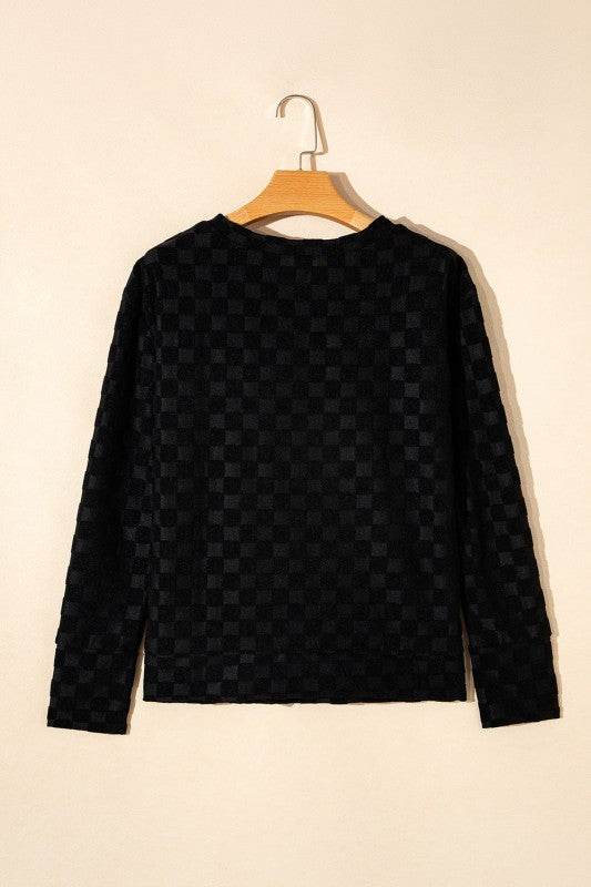 Tiffany Textured Thumbhole Sleeve Top - Shop Style & More | Fresh Looks, Everyday Deals & Free Shipping