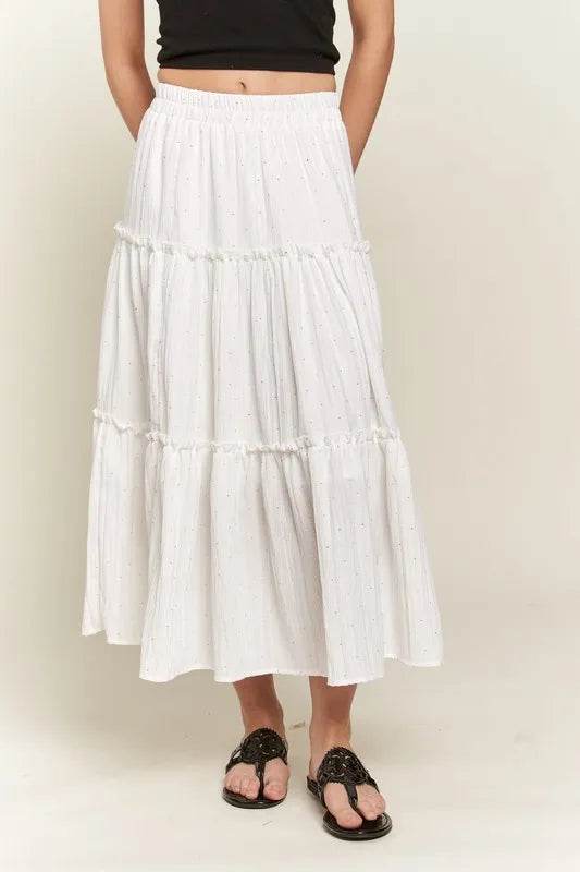 ADORA Rhinestone Accent Tiered Skirt - Shop Style & More | Fresh Looks, Everyday Deals & Free Shipping
