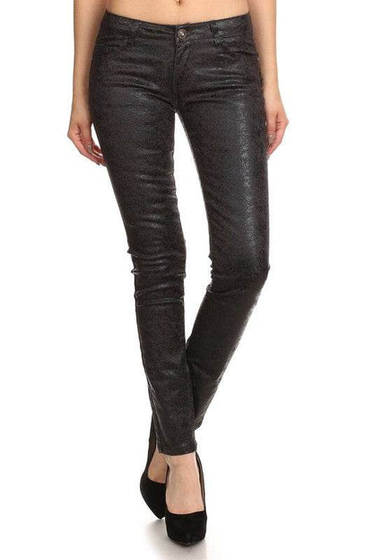 Low Rise Metallic Print Skinny jeans Pants - Shop Style & More | Fresh Looks, Everyday Deals & Free Shipping