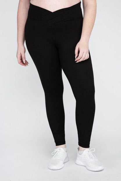 Plus Size V Waist Full Length Leggings - Shop Style & More | Fresh Looks, Everyday Deals & Free Shipping