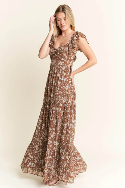 Jade By Jane Ruffle Sleeve Tiered Maxi Dress - Shop Style & More | Fresh Looks, Everyday Deals & Free Shipping