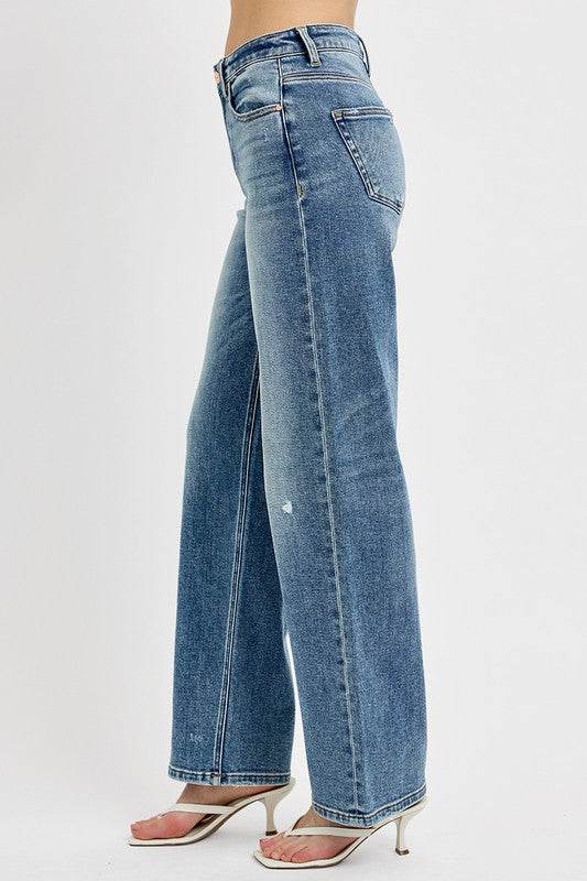 RISEN Full Size Distressed Wide Leg Jeans Plus Size - Shop Style & More | Fresh Looks, Everyday Deals & Free Shipping