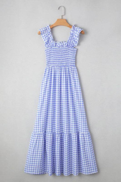 Blue Gingham plaid check maxi dress - Shop Style & More | Fresh Looks, Everyday Deals & Free Shipping