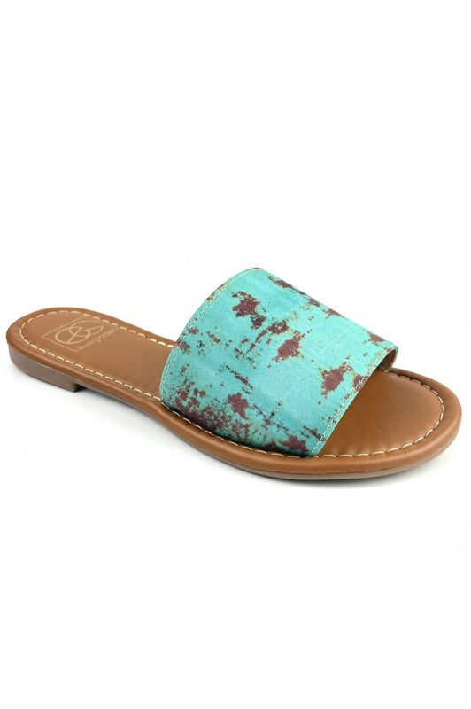 Lulu-4 Rusted Turquoise Sandals