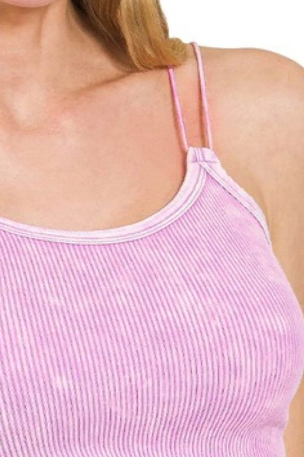 Zenana Washed Ribbed Seamless Double Strap Brami - Shop Style & More | Fresh Looks, Everyday Deals & Free Shipping