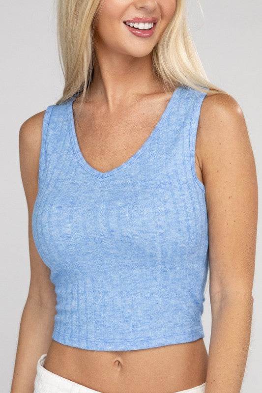 Ribbed Scoop Neck Cropped Sleeveless Top - Shop Style & More | Fresh Looks, Everyday Deals & Free Shipping