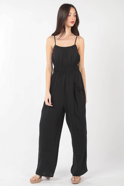 VERY J Pintuck Detail Woven Sleeveless Jumpsuit - Shop Style & More | Fresh Looks, Everyday Deals & Free Shipping