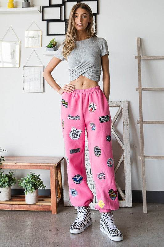 Hight waist Multi Patches Jogger Pants JBJ1022 - Shop Style & More | Fresh Looks, Everyday Deals & Free Shipping
