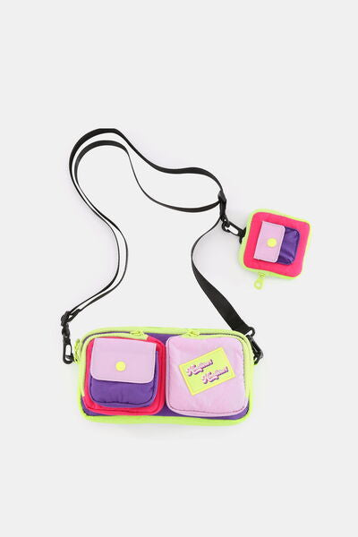 Himawari Removable Strap Nylon Crossbody Bag with EarPods Bag Pink One Size Bags