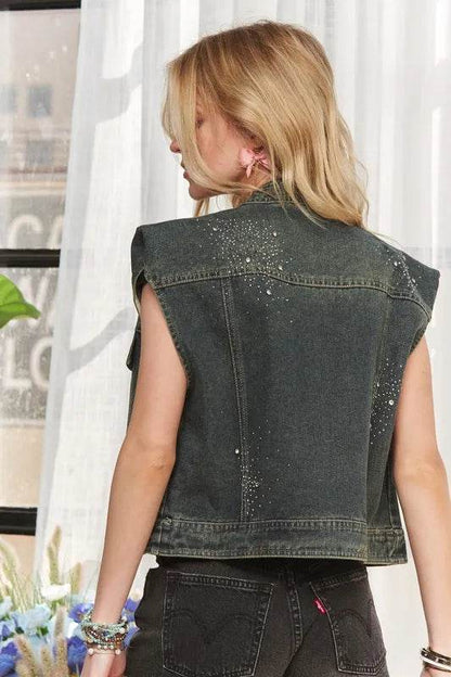 ADORA Sleeveless Button Down Denim Jacket - Shop Style & More | Fresh Looks, Everyday Deals & Free Shipping