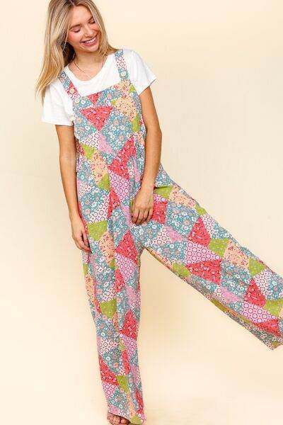 Haptics Wide Leg Overalls with Pockets - Full Size Printed Design and Side Pockets - Shop Style & More | Fresh Looks, Everyday Deals & Free Shipping