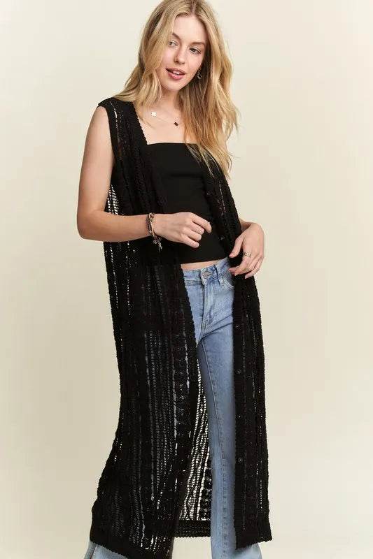 ADORA Button Down Crochet Long Cardigan - Shop Style & More | Fresh Looks, Everyday Deals & Free Shipping