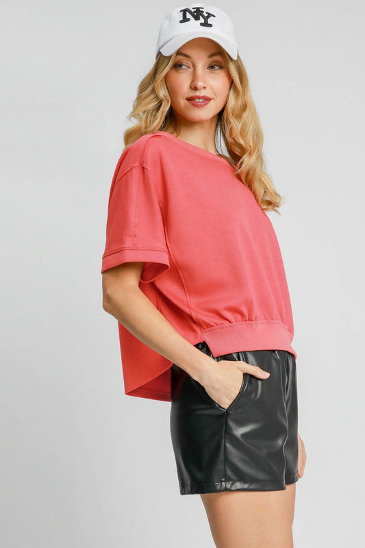 Umgee Full Size Lightweight Cropped Sweatshirt Plus Size - Shop Style & More | Fresh Looks, Everyday Deals & Free Shipping