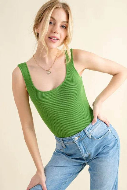 And The Why Ribbed Square Neck Bodysuit - Shop Style & More | Fresh Looks, Everyday Deals & Free Shipping