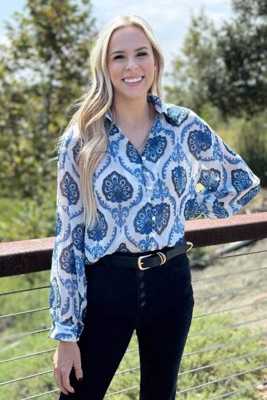 Mila Pattern Button Top - Shop Style & More | Fresh Looks, Everyday Deals & Free Shipping