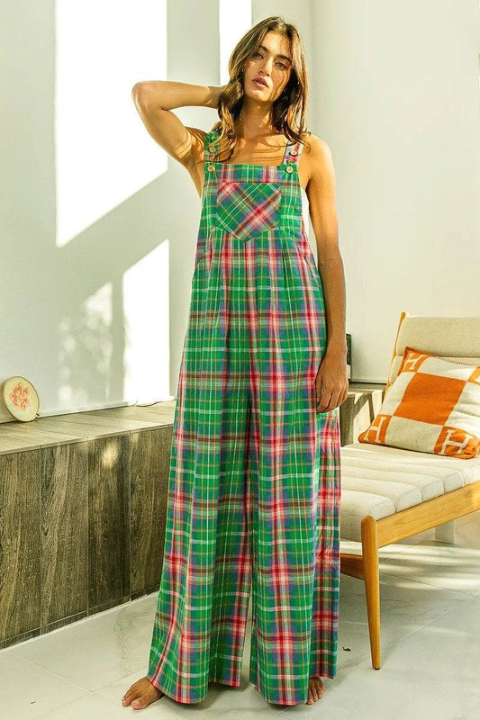 BiBi Multi Color Check Plaid Overall - Shop Style & More | Fresh Looks, Everyday Deals & Free Shipping