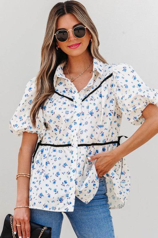Lyanna Floral Puff Short Sleeve Top - Shop Style & More | Fresh Looks, Everyday Deals & Free Shipping