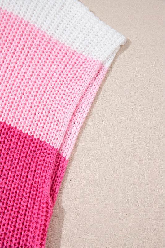 Elliot Color Block Notch V Neck Sweater Top - Shop Style & More | Fresh Looks, Everyday Deals & Free Shipping