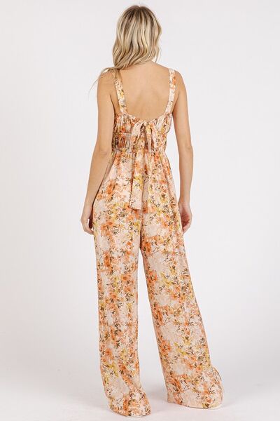 Mittoshop Flower Print Jumpsuit - Gathered Bust Sleeveless Style Jumpsuits