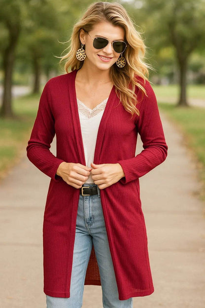BiBi Pockets Thermal Open Front Cardigan - Shop Style & More | Fresh Looks, Everyday Deals & Free Shipping